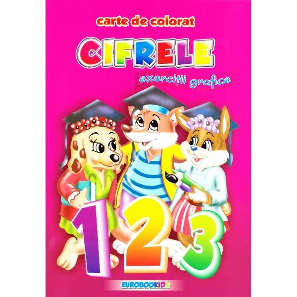 A5 - Cifrele - Exercitii grafice - Carte de colorat