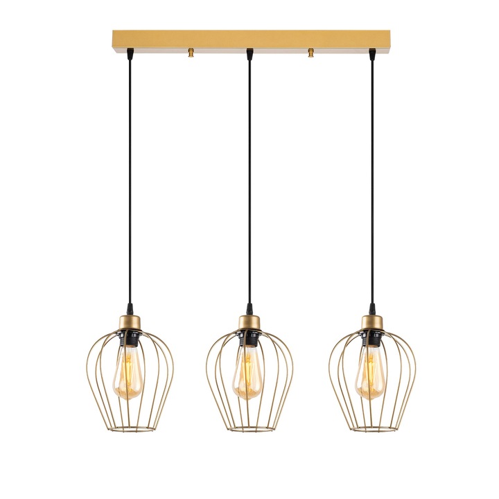 Lustra Opviq Armani, metal, 70x20x115cm, înălțime reglabilă 30-115cm, 3 x E27, IP20