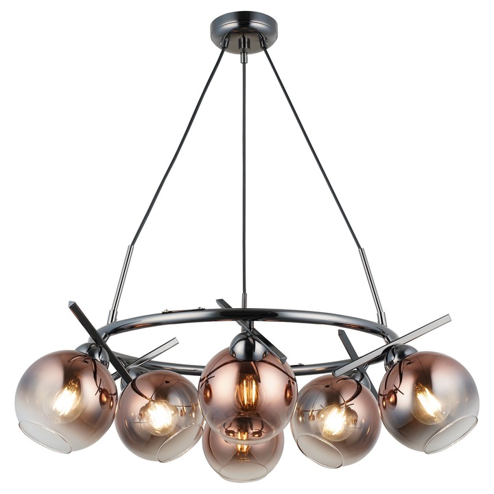 Полилей Opviq, Alayah, 60-128 см, Диаметър 15x12.5 см, Метал, Стъкло