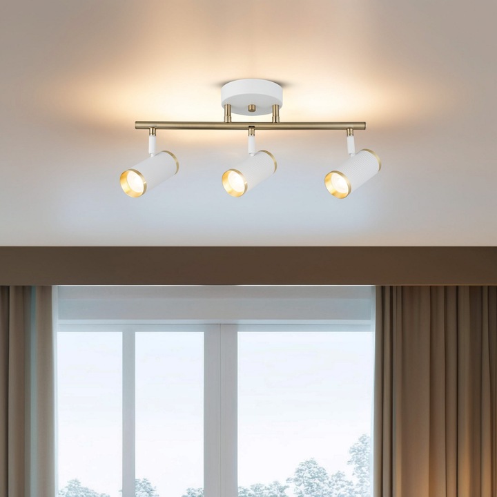 Lustra metalica Opviq Saylor, 3 x GU10, 22 cm, 220-240 V, alb/antic