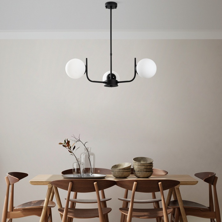 Candelabru, Opviq, metal, negru/alb