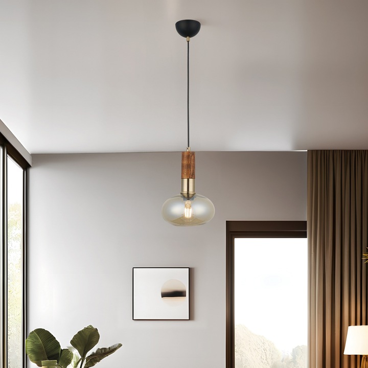 Pendul, Opviq, metal, 35-108cm, 19xh11.5cm, negru/maro