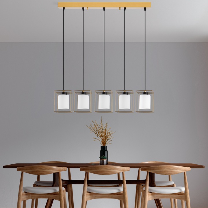 Candelabru metalic Opviq 5868, dimensiuni 85x15x113cm, înălțime reglabilă 33-113cm, antic/alb