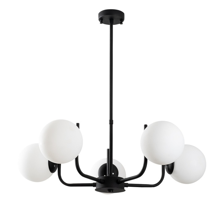 Полилей Opviq, Sevyn, 69 см, 30-70 см, 5xE14, Метал, Стъклени абажури