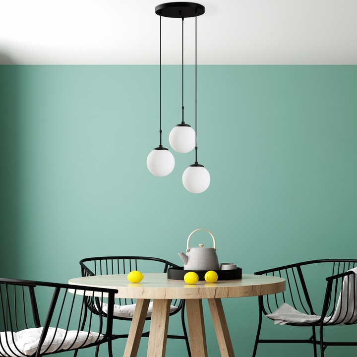 Lustra briana, Opviq 5815, negru/alb, metal