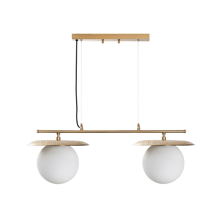 Candelabru Opviq, metal, sticla, reglabil, alb, 20x40-130cm