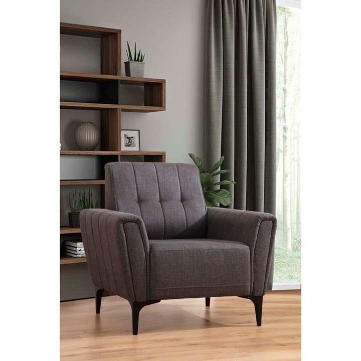 Luna fotel, Atelier Del Sofa, bükkfa, 90x95x77cm, szürke
