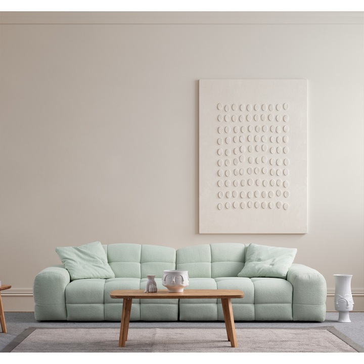 Canapea 3 locuri Atelier Del Sofa Maeve, lemn de fag, 100% poliester, 310x108x83cm, gri verzui