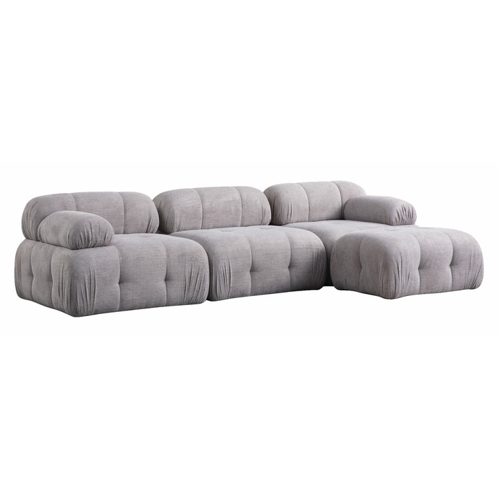 Canapea coltar Arya, Atelier Del Sofa, 290x160cm, gri deschis, 4 piese