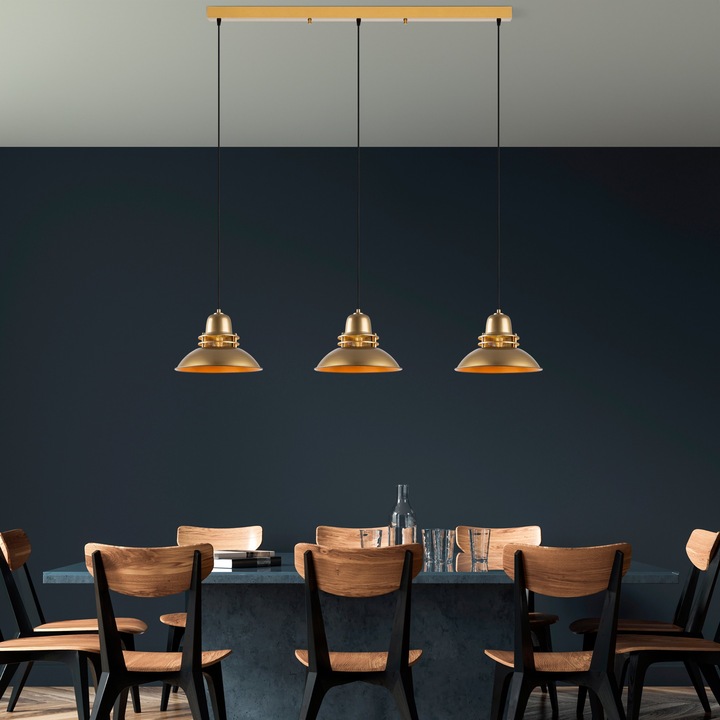 Lustra Opviq Zaylee, metalic, dimensiune 144x34x123cm, înălțime reglabilă 37-123cm, IP20, antic