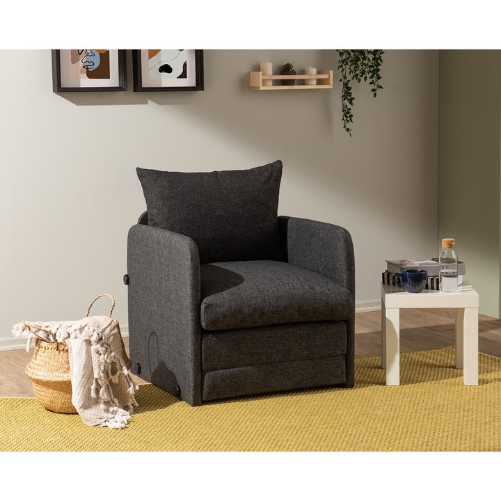 Разтегателен фотьойл, Atelier Del Sofa, модел Paislee, 68x70x66см, 200x60см, текстил, метална рамка