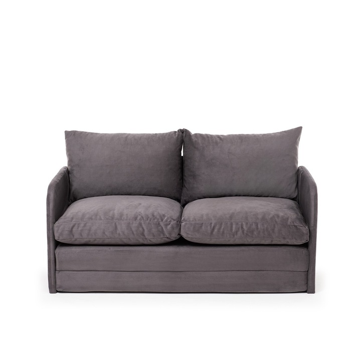 Canapea extensibila cu 2 locuri, model Legacy, Atelier Del Sofa 6463, poliester, gri