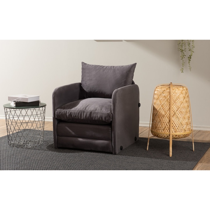 Фотьойл с разтегателен механизъм Kayleigh, Atelier Del Sofa, сив