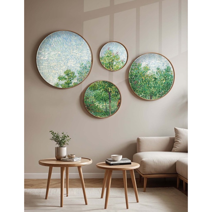 Dekoratív festmények, Wallity, 4 darabos készlet, tömörfa, 45x45cm, 36x36cm, 27x27cm, 18x18cm