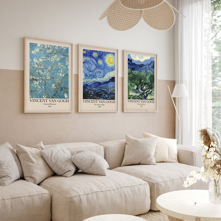 Dekoratív festmények, Wallity, 3 darabos készlet, 30x40cm, MDF, tömörfa