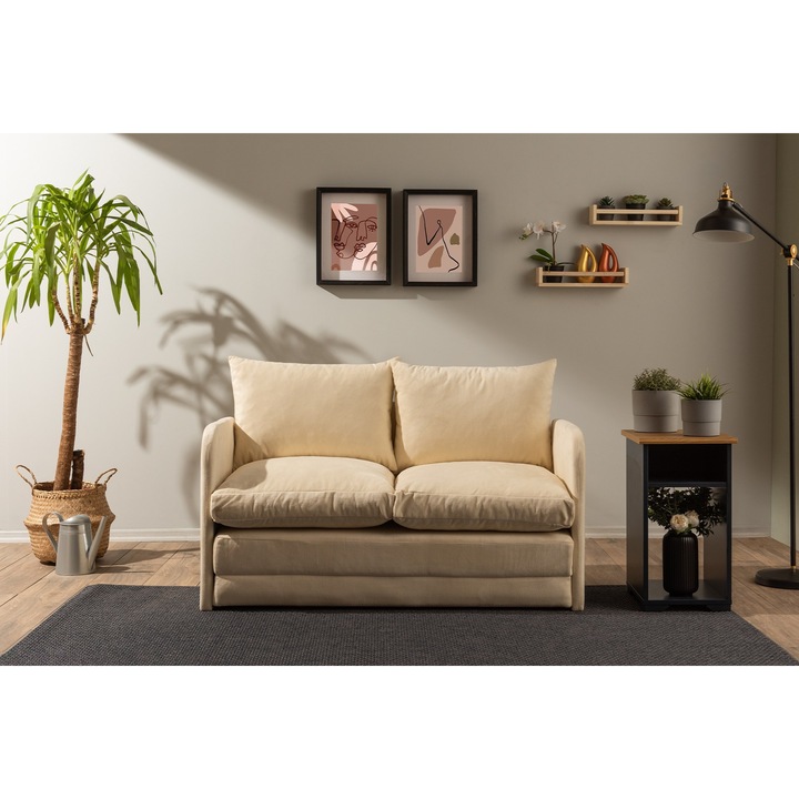 Canapea extensibila 2 locuri daniella, Atelier Del Sofa 6460, bej, poliester