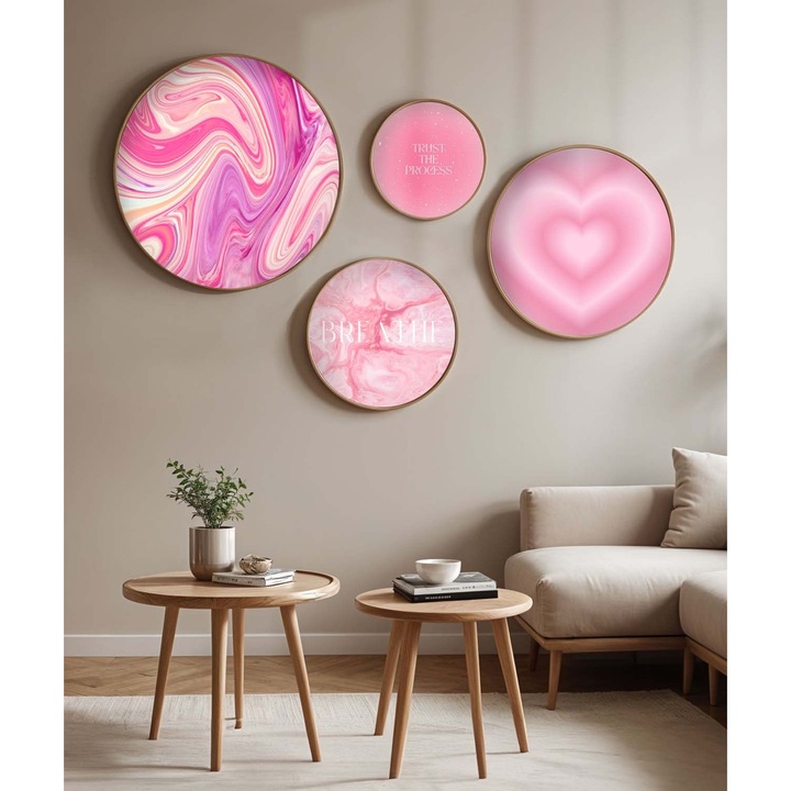 Dekoratív MDF festménykeret (4 darabos készlet), Wallity, 45x45cm, 36x36cm, 27x27cm, 18x18cm