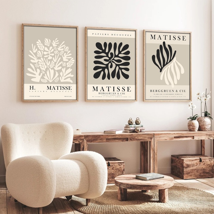 Dekoratív festmény MDF keretek (3 darabos készlet), Wallity, 50x70cm, tömörfa