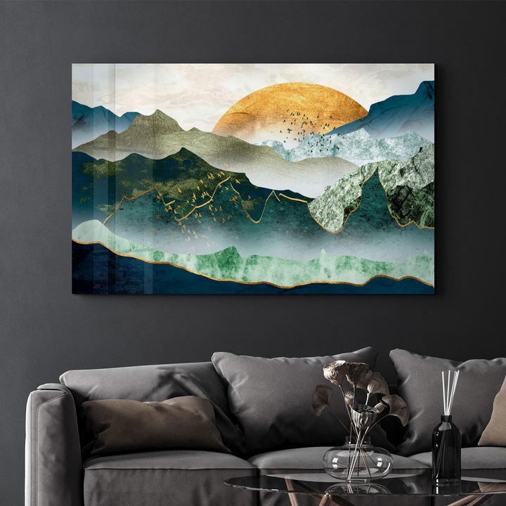 Bailey díszüvegfestmény, Wallity, zöld