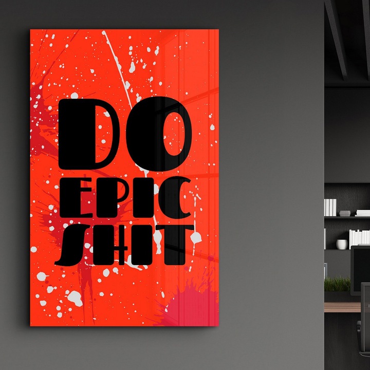 McKenna edzett üveg dekorációs festmény, Wallity, piros