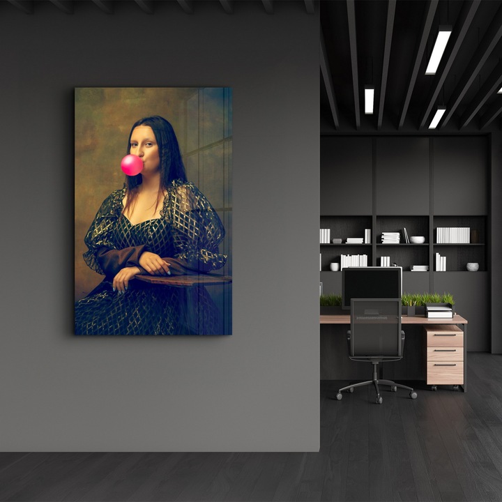 Dekoratív edzett üvegfestmény, Wallity, jázmin minta, 46x72cm