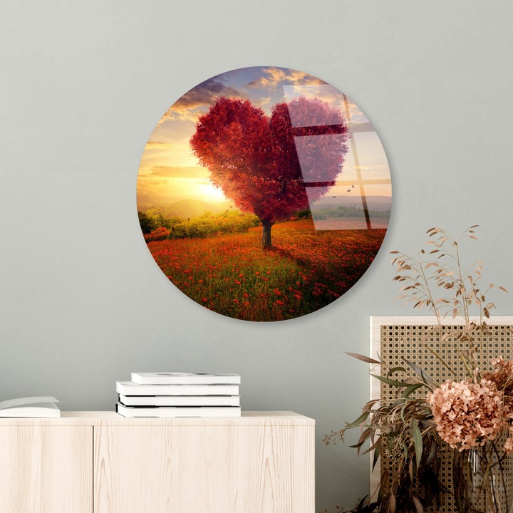 Dekoratív edzett üvegfestmény, Wallity, 30cm, ütésálló üveg, nagy felbontású UV nyomat