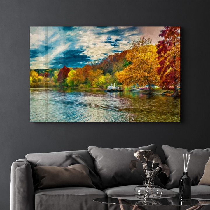 Edzett üvegből készült dekorkép, Wallity, Elise modell, 46x72cm, UV nyomtatás