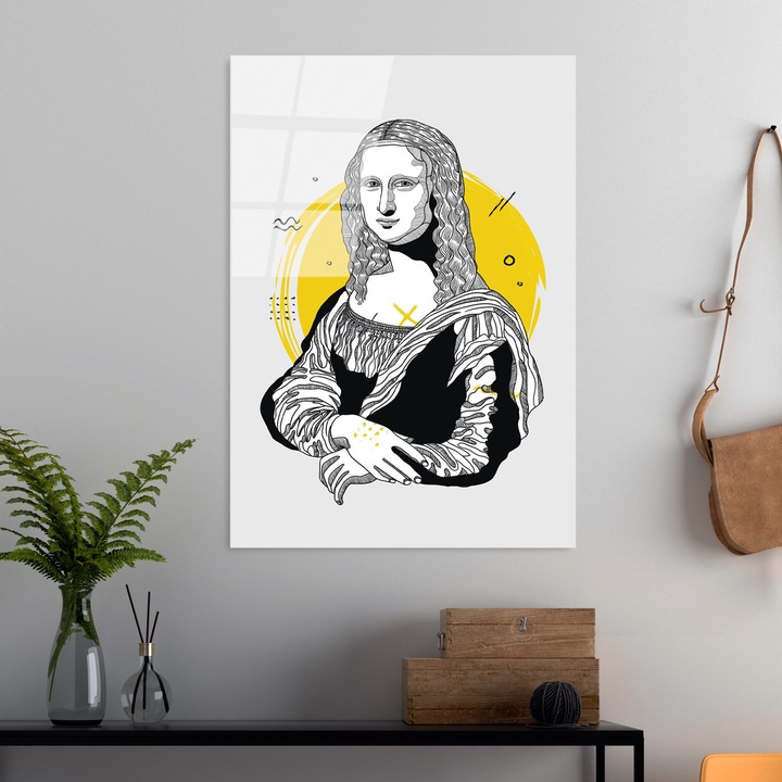 Dekoratív edzett üvegfestmény, Wallity, Kenzie modell, 45x65cm, tartós színek