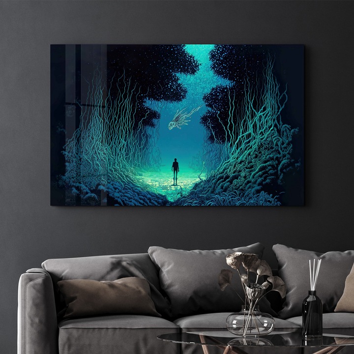 Dekoratív edzett üvegfestmény, Wallity, 46x72cm, UV nyomtatás