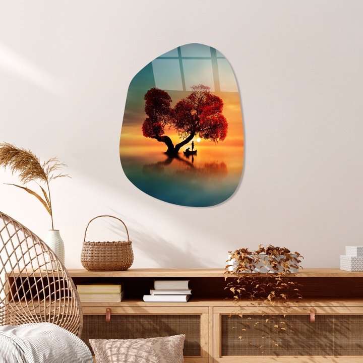 Dekoratív kép edzett üvegből, Wallity, 35x50cm, piros