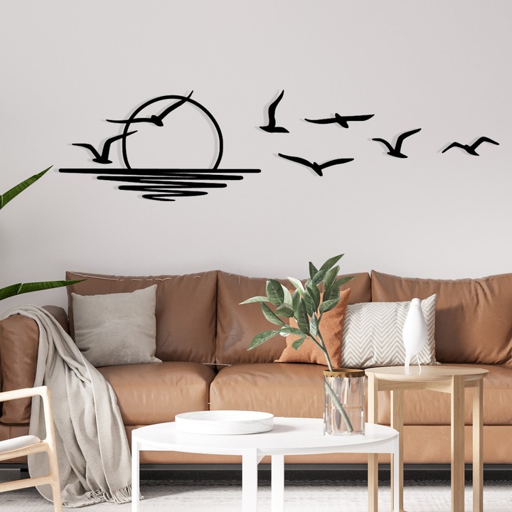 Dekoratív fém fali kiegészítő Ivanna, Wallity, fekete