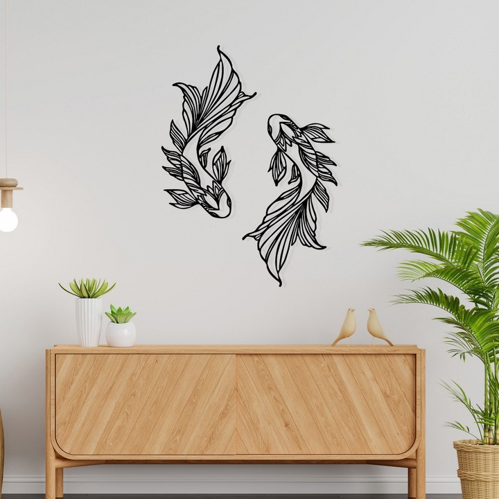 Leslie fém fali dekoráció, Wallity, fekete