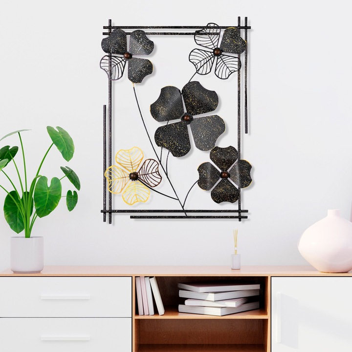 Dekoratív fém kiegészítő, Wallity, Mallory, 50x70x4cm, kézzel festett