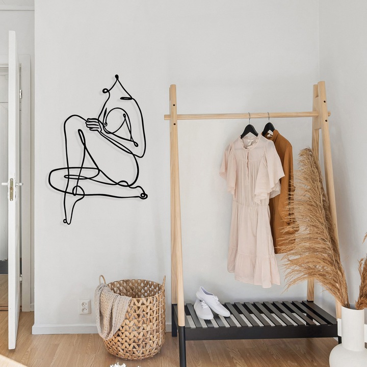 Dekoratív fém fali kiegészítő, caliope, Wallity, fekete