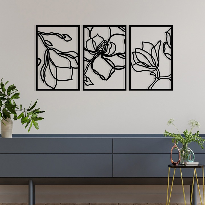 Dekoratív fém fali kiegészítő, jemma, Wallity, fekete