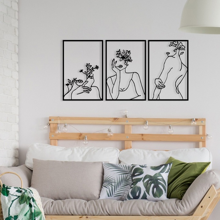 Wallity Oakleigh fémfestmény 94x45cm ezüst