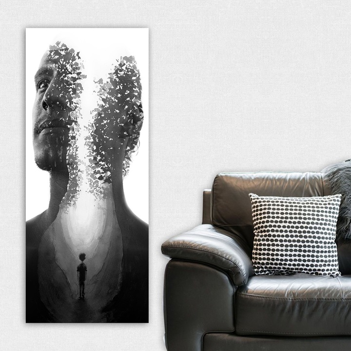 Dekoratív vászonkép, Wallity, 50x120cm, 100% fa, 3cm vastagság