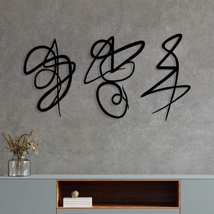 Kelsey fém fali dekoráció, Wallity, fekete