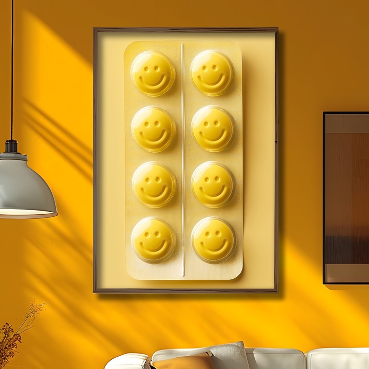 Keretezett díszfestmény, Wallity, Naya, 35x47x3,5cm, MDF, fenyőfa