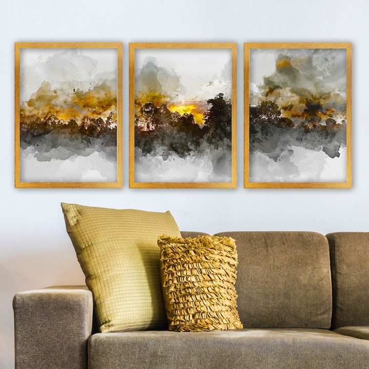 Dekoratív festmények, Wallity, 3 darabos készlet, 35x45cm, 100% MDF, műanyag