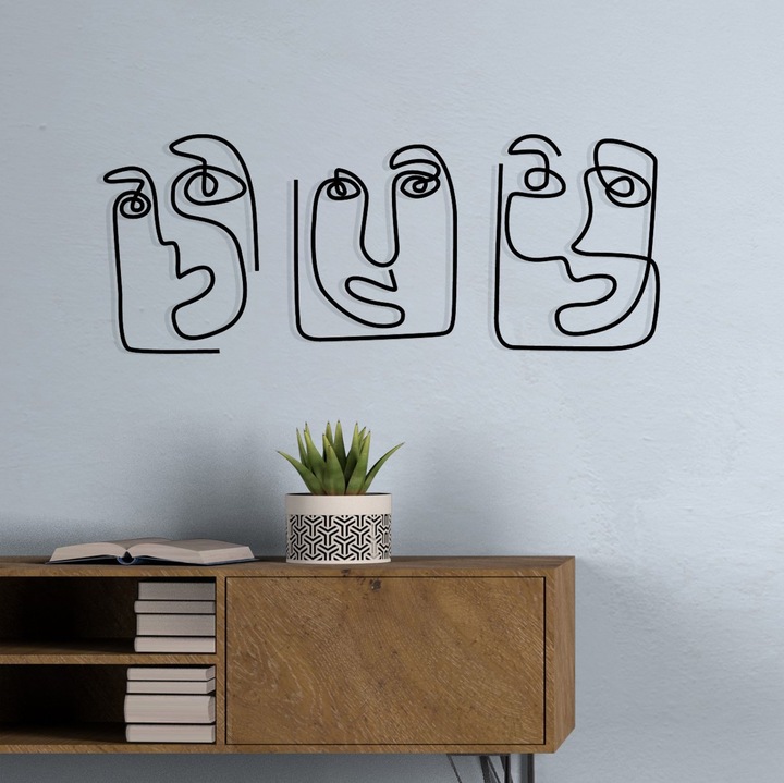 Alejandra fém fali dekoráció, Wallity, fekete