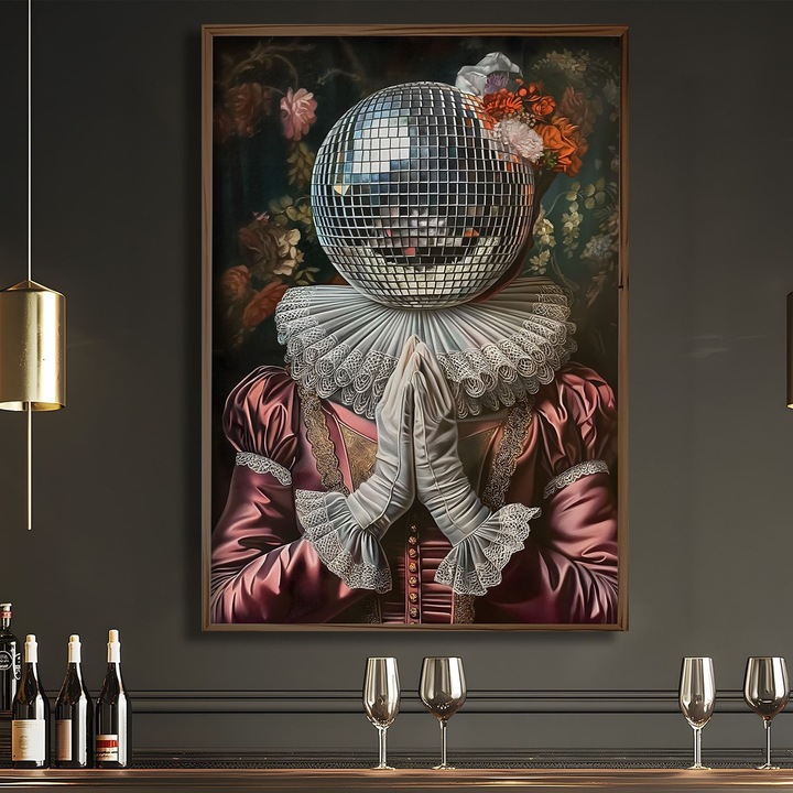 Dekoratív festmény Leyla MDF keret, Wallity, 35x47x3,5cm, 100% fenyőfa