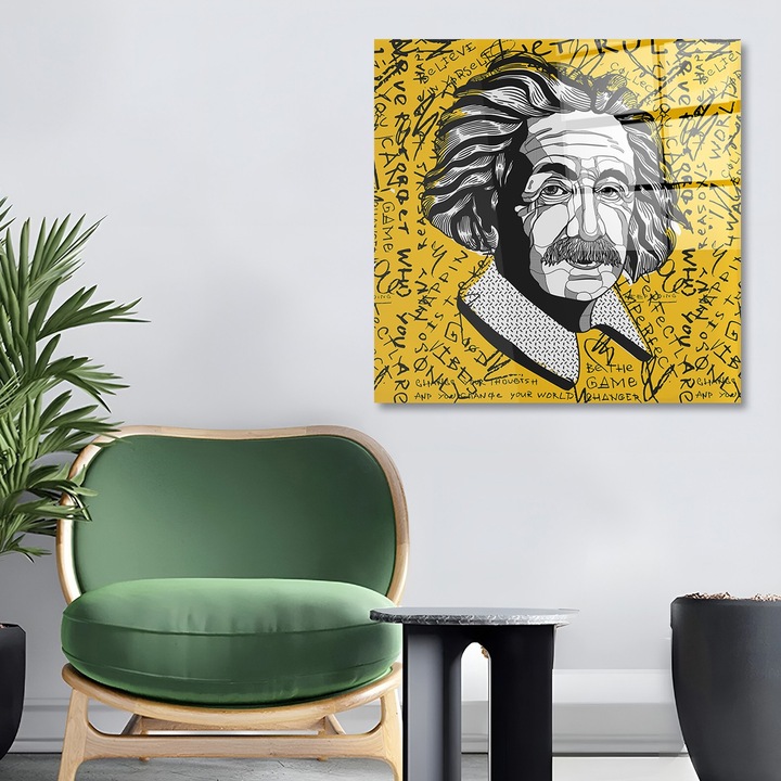 Edzett üvegből készült dekoratív festmény, Wallity, 50x50cm