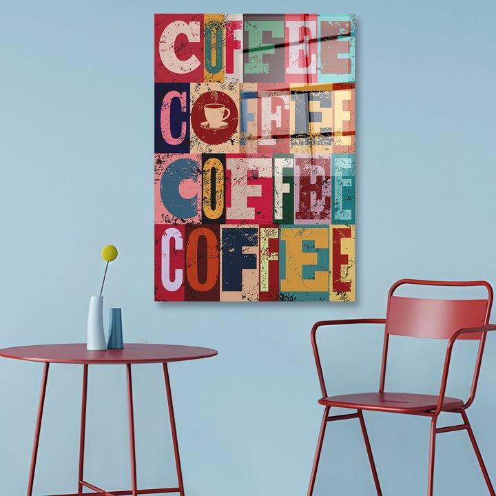 Edzett üvegből készült díszkép, Wallity, Marianna modell, 40x60cm