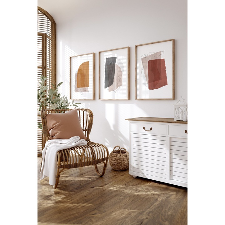 Dekoratív festmények, Wallity, Cecelia, 100% tömörfa, 33x48cm, 3 darabos készlet