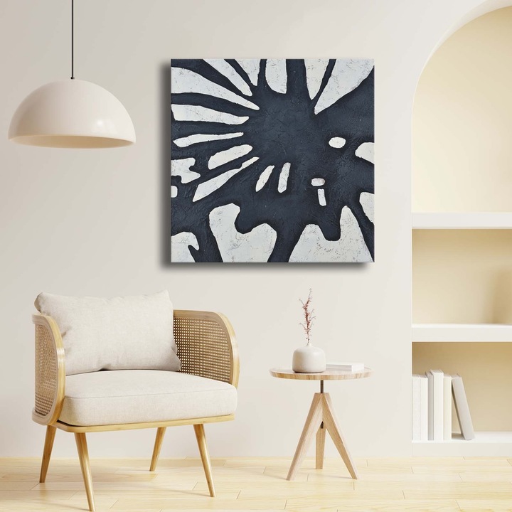 Tablou decorativ canvas jazmin, Wallity, 69x69cm, 100% lemn de pin