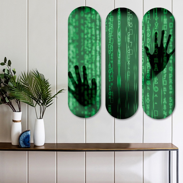 Tablou decorativ mdf (set 3 piese), Wallity, 20x70cm, 70x70cm, multicolor