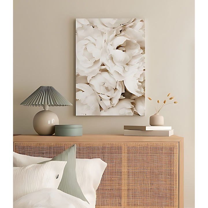 Dekoratív vászonfestmény Stormi, Wallity, fehér/bézs