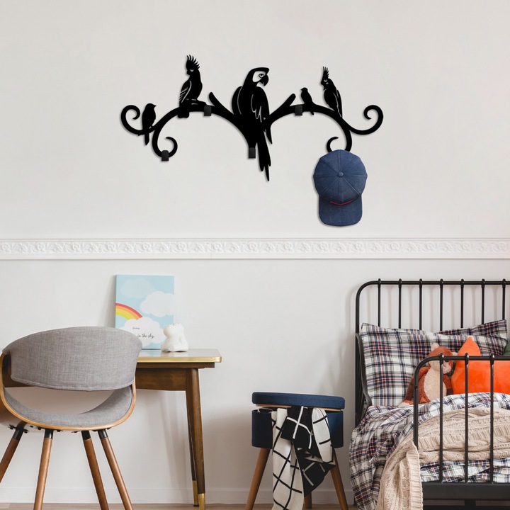 Cuier metalic de perete Jason, Wallity, negru