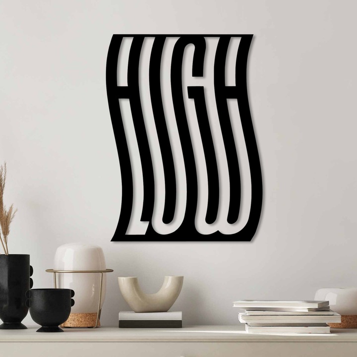 Accesoriu decorativ de perete metalic Braxton, Wallity, negru